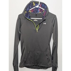 Under Armour 1/4 Zip Hoodie Pullover Shirt Womens‎ Small All Seasons Gear Gray